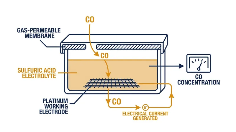 Electrochemical sensors use a reduction-oxidation reaction to generate an electrical current proportional to the gas concentration.