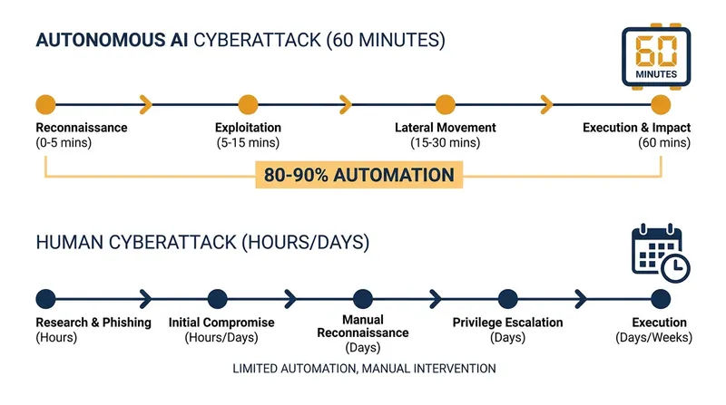 AI agents can execute the majority of an attack lifecycle at machine speed.