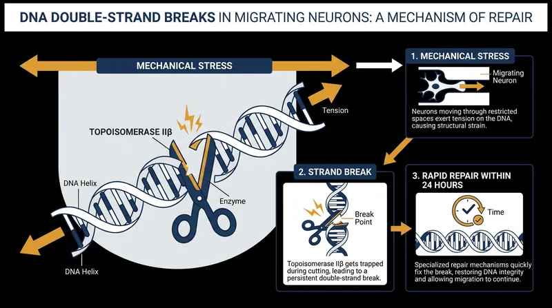 How mechanical stress traps the Topoisomerase IIβ enzyme, leading to a double-strand break that is rapidly repaired.