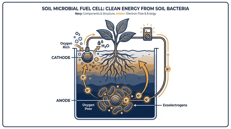 The mechanism of a Plant-Microbial Fuel Cell (PMFC).
