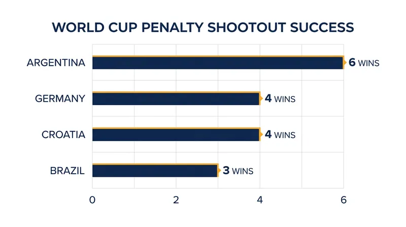 Argentina and Germany have historically dominated the World Cup penalty shootout.