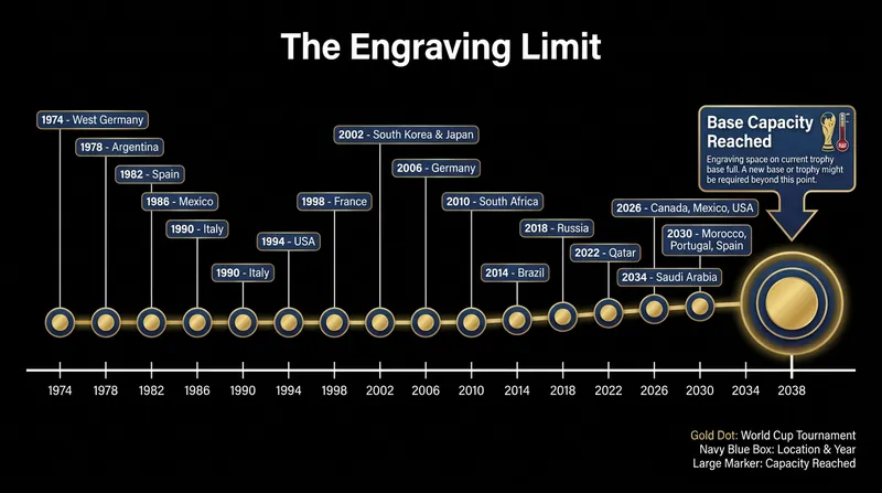 The current trophy base only has space for winning engravings until the 2038 tournament.