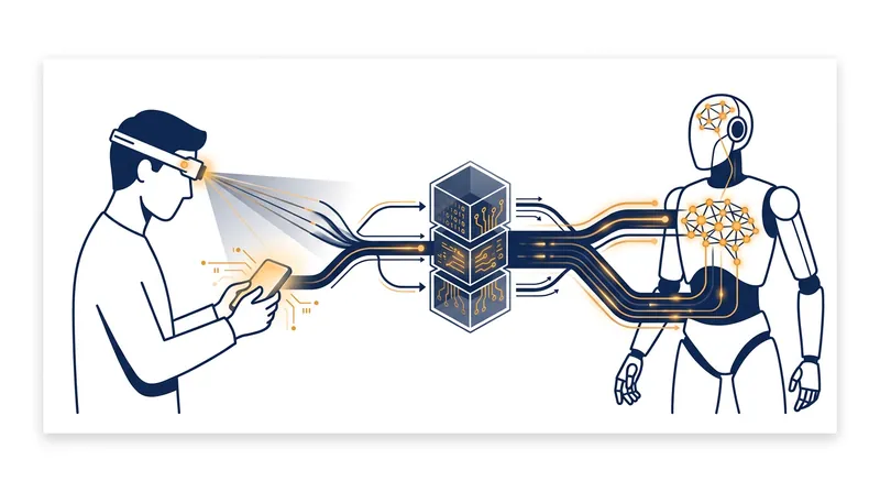 How human motion is digitized into training data for humanoid robots.