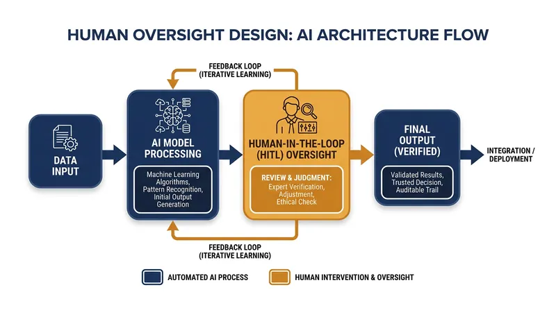 Article 14 of the Act requires high-risk systems to be architected with 'Human Oversight Design,' allowing operators to intervene or override AI decisions.