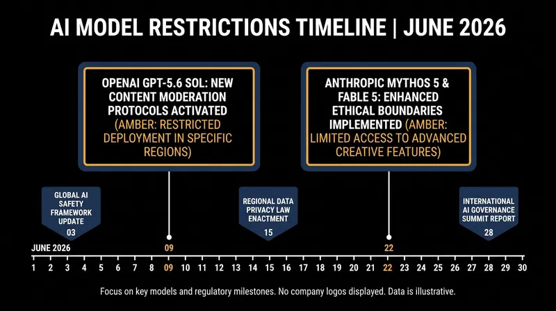 Timeline of recent federal interventions affecting frontier AI models.