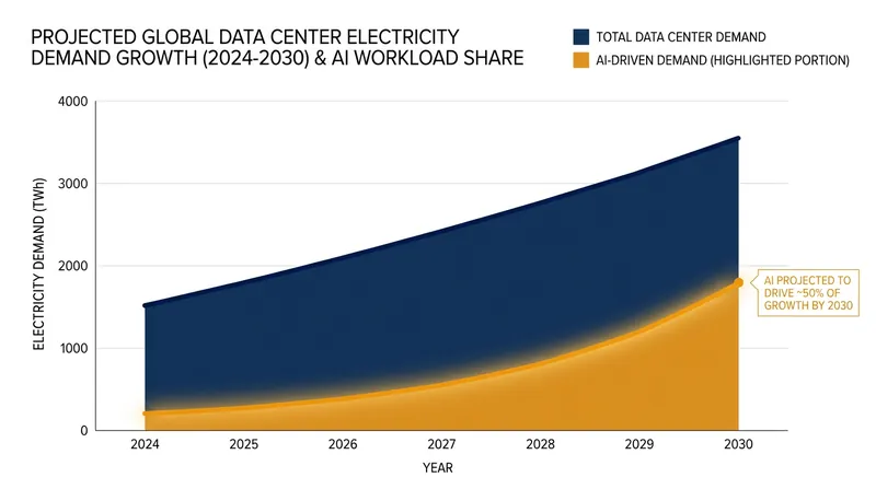 The IEA projects data center power demand will more than double by the end of the decade.