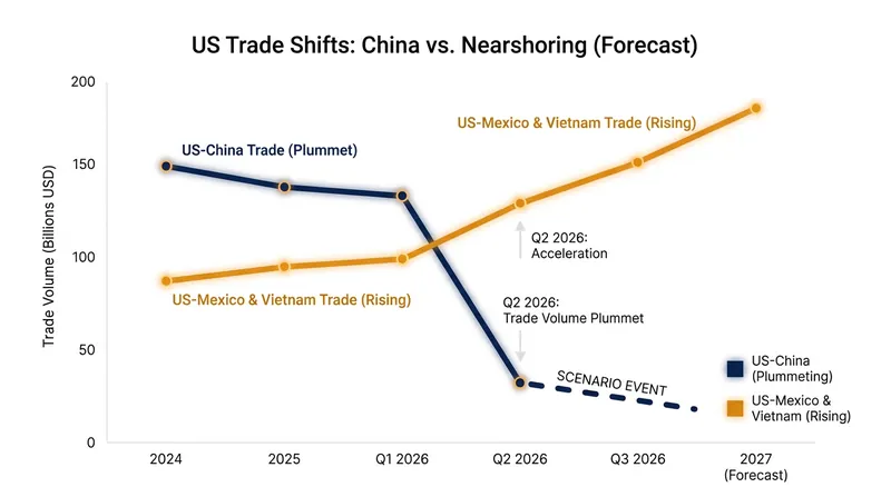 US bilateral trade with China has hit a multi-year low, while trade with 'connector economies' surges.