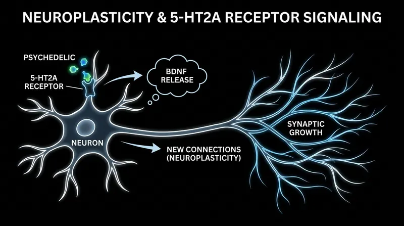 By binding to the 5-HT2A receptor, the therapy triggers a release of BDNF, promoting new neural connections.