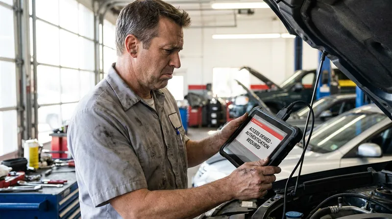 Independent repair shops handle 70% of post-warranty repairs, but software locks threaten their ability to service modern vehicles.