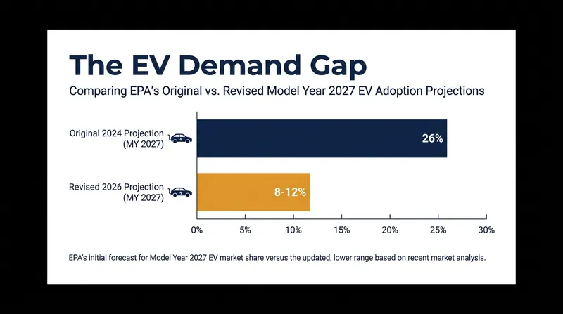 A significant shortfall in projected electric vehicle adoption left automakers struggling to meet the EPA's fleet-average math.
