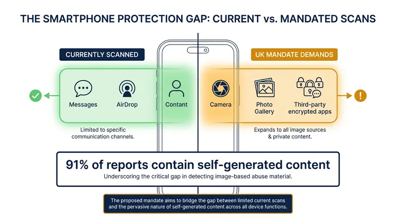 The Home Office argues that current app-specific protections leave major blind spots on devices.