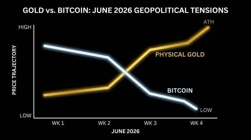 The decoupling: Physical gold has rallied during recent geopolitical stress, while Bitcoin has sold off alongside tech stocks.
