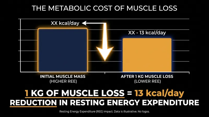 Skeletal muscle is a primary driver of resting energy expenditure, making its preservation critical for long-term metabolic health.