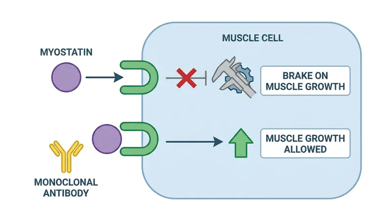 Myostatin inhibitors work by blocking the natural biological signals that tell the body to break down muscle tissue.