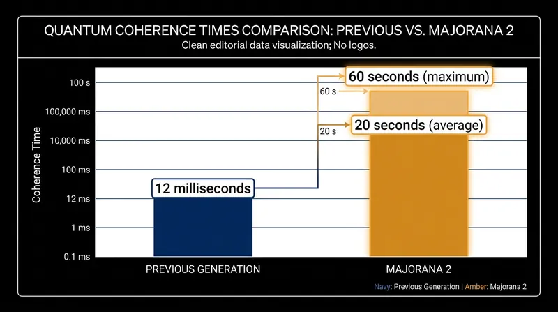The Majorana 2 chip extends average qubit lifetimes by a factor of 1,000.