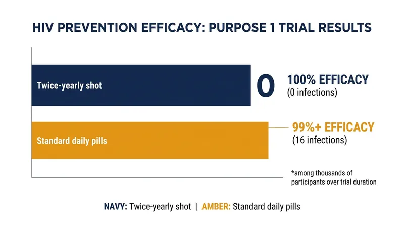 In the PURPOSE 1 trial, the twice-yearly injection recorded zero HIV infections among 2,134 participants.