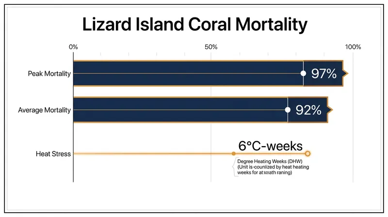 Mortality rates across the 20 surveyed quadrats at Lizard Island.
