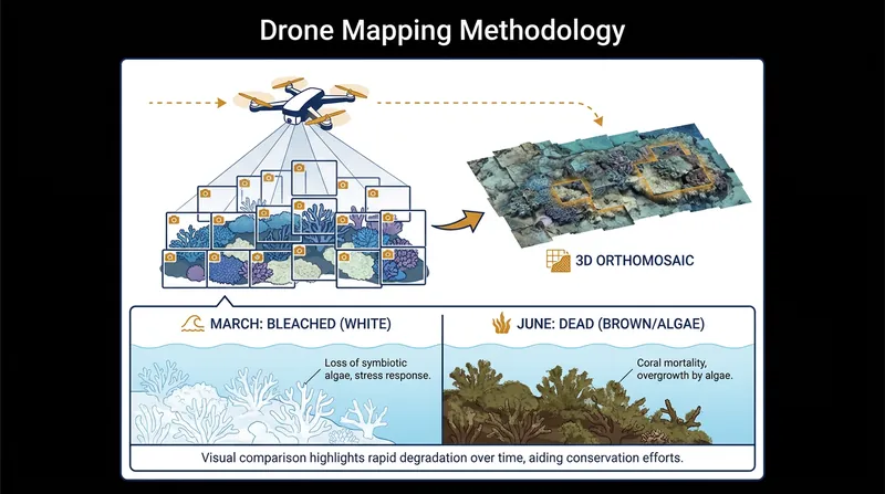 How researchers used overlapping drone images to create highly precise 3D models of the reef.