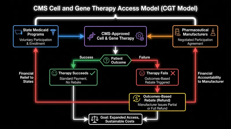 The federal access model ties the cost of gene therapies directly to patient outcomes, requiring manufacturers to issue rebates if the treatments fail.
