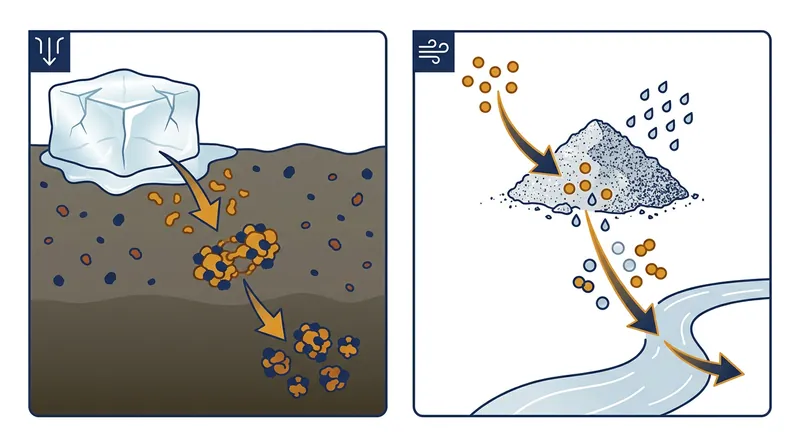 How newly exposed iron and silicate minerals actively draw down carbon in thawing Arctic soils.