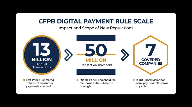 The new CFPB rule targets a massive segment of the digital economy, covering platforms that process billions of transactions annually.
