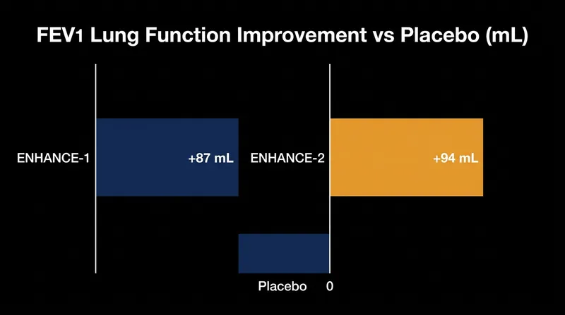 Patients receiving Ohtuvayre demonstrated significant improvements in lung function across both Phase 3 trials.