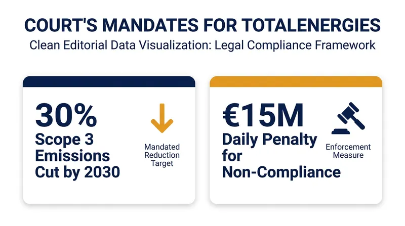 The Paris court has mandated strict emission cuts and heavy financial penalties for non-compliance.