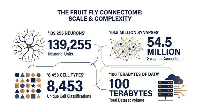 The sheer scale of the FlyWire connectome required 100 terabytes of image data to map.