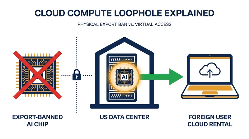How foreign entities bypass hardware export bans by renting Infrastructure-as-a-Service (IaaS).