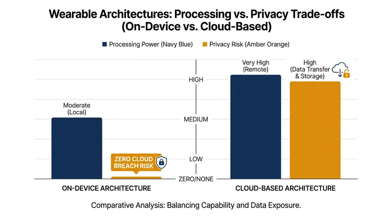 The fundamental trade-off: cloud servers offer superior AI insights, while local processing guarantees data sovereignty.