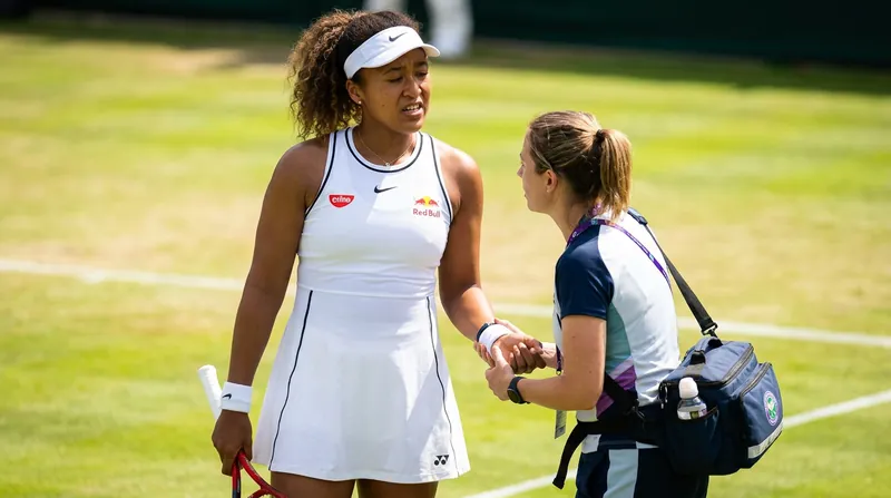 Naomi Osaka was forced to retire after 46 minutes due to a right foot injury.