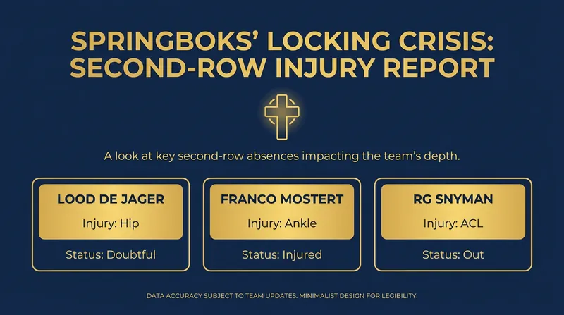 South Africa's second-row depth is being severely tested ahead of the July internationals.