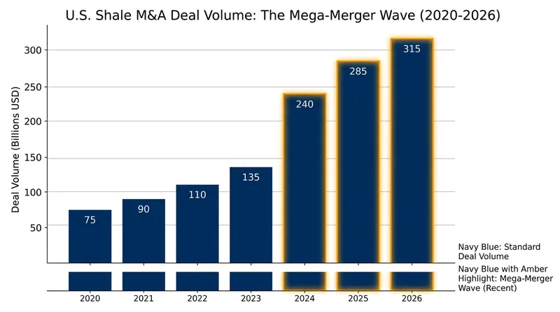 Consolidation in the U.S. shale patch has accelerated rapidly as companies race to secure remaining premium drilling inventory.