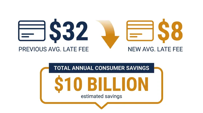 The new cap reduces the average late fee by 75%, generating massive aggregate savings.