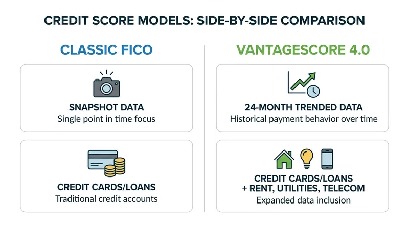 How the new credit scoring models differ from legacy systems.