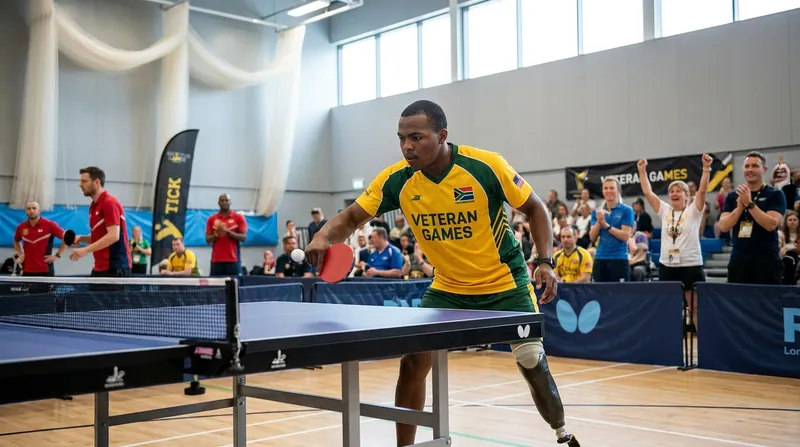 Veterans compete in table tennis at the Invictus Germany Sports Festival, using the sport as a pathway to recovery.
