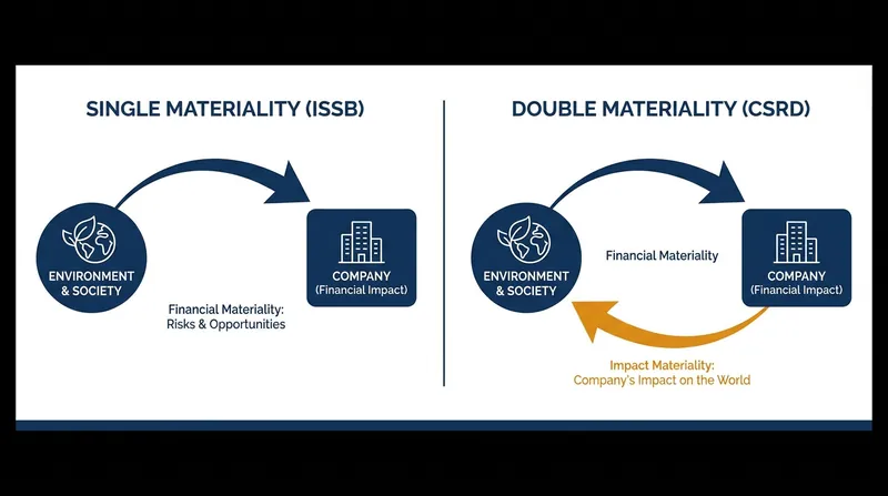 The ISSB focuses on single materiality: how sustainability risks impact enterprise value.