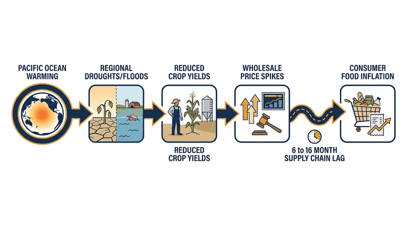 The inflationary impact of a weather shock typically takes six to sixteen months to reach consumer price indices.
