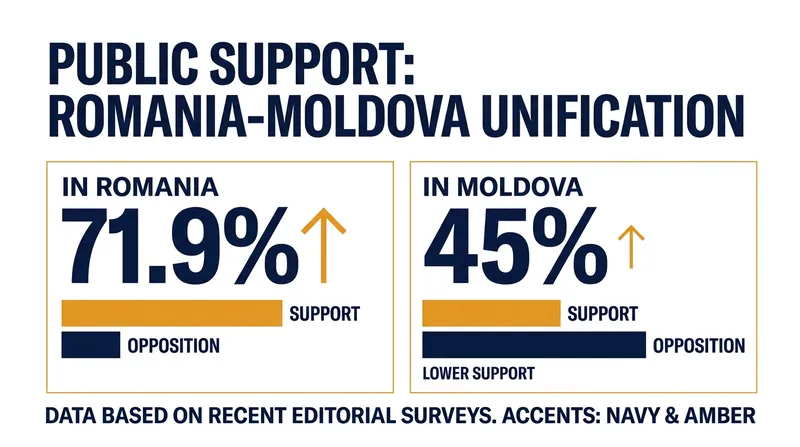 Polling indicates strong support for unification within Romania, while Moldovan public opinion remains more divided.