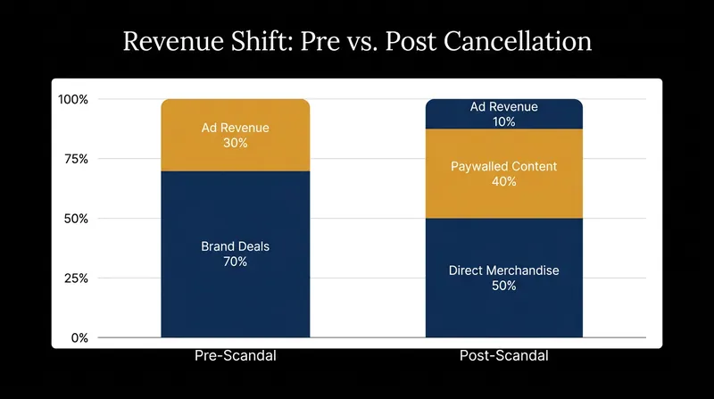 Losing corporate sponsors forces creators to adopt highly lucrative direct-to-consumer monetization strategies.