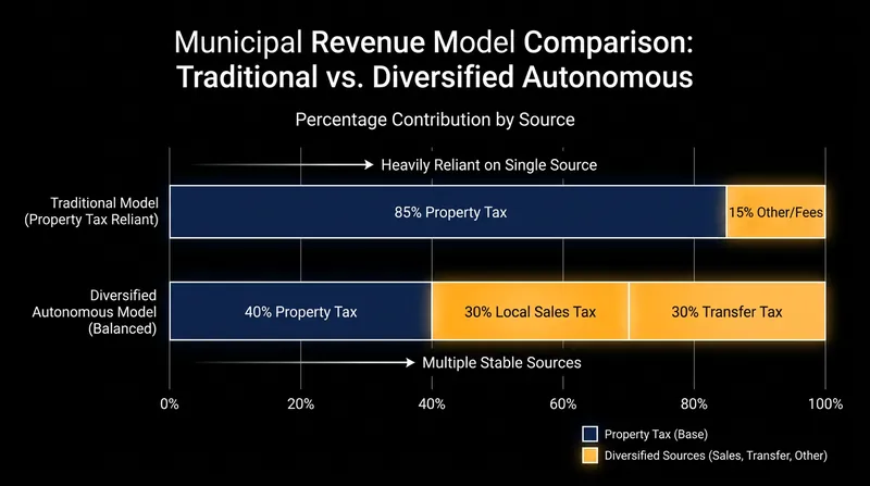 Fiscal autonomy allows cities to diversify their revenue streams beyond traditional property taxes.