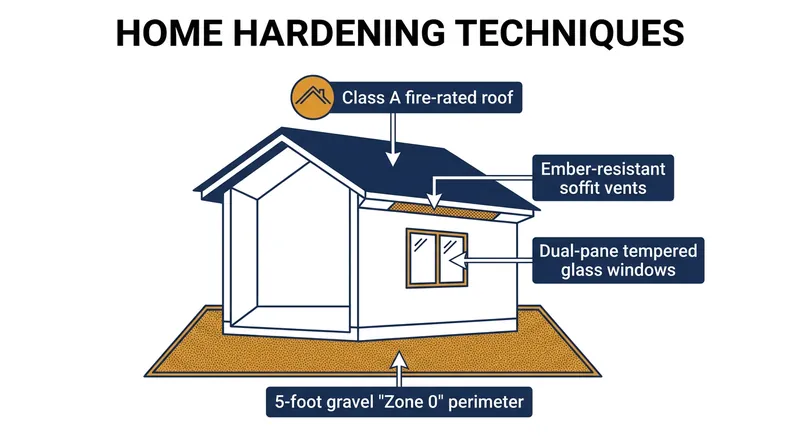 Structural upgrades and defensible space are key to reducing a property's risk profile.