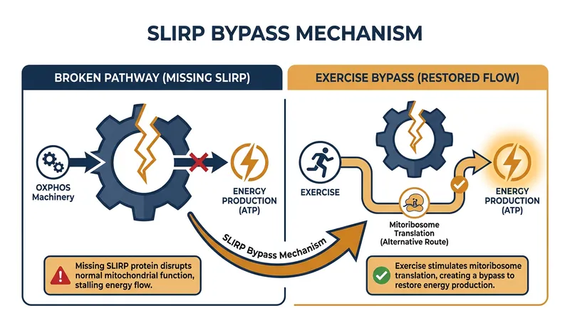 How physical exertion forces muscle cells to build a biological detour around damaged RNA pathways.