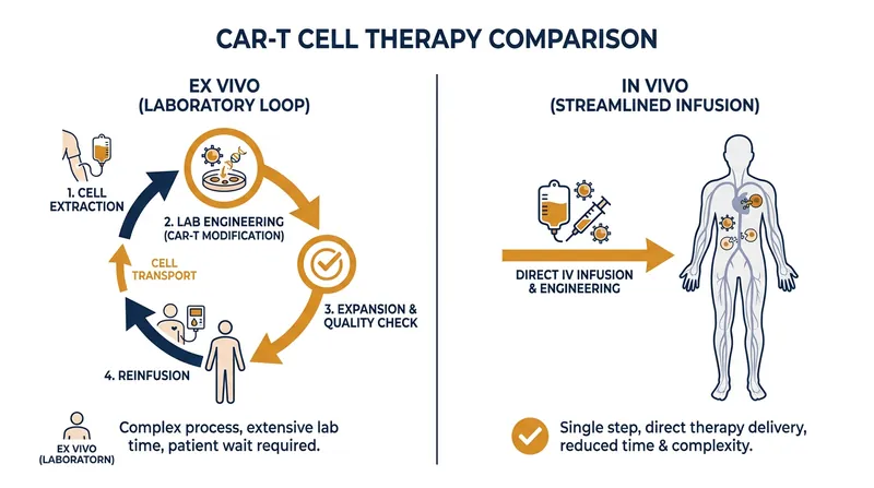 In vivo cell therapy aims to eliminate the complex manufacturing supply chain required by legacy CAR-T treatments.