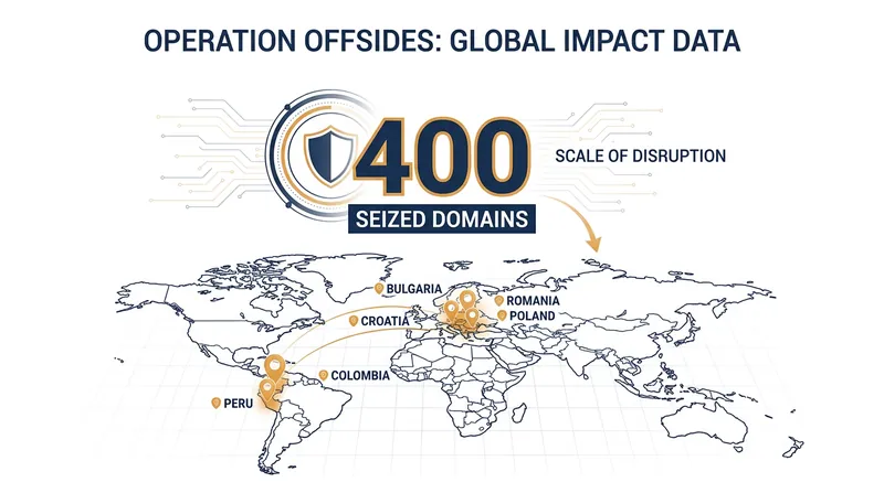 Operation Offsides targeted illicit infrastructure across South America and Eastern Europe.