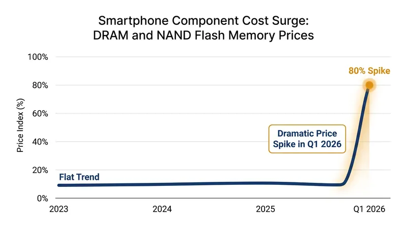 A severe supply chain shock in the memory sector has driven up the bill of materials for all major smartphone manufacturers.