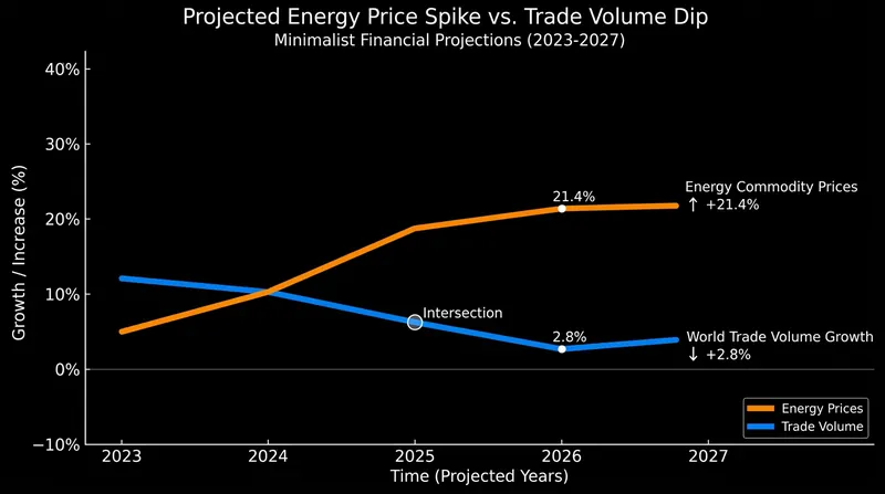 As energy prices surge, the cost of maritime shipping rises, dragging down global trade volume.