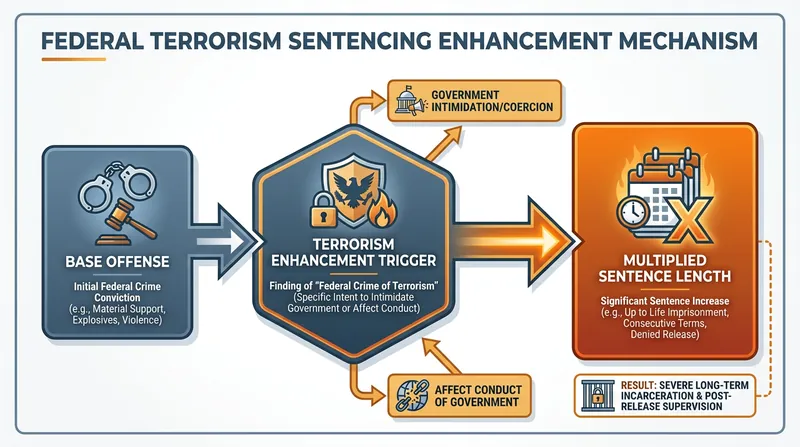 How federal terrorism enhancements multiply standard sentencing guidelines.