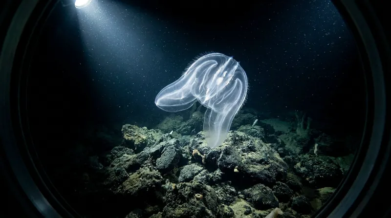 Researchers discovered sprawling meadows of stalked crinoids anchored to rock terraces at the Boso triple junction.