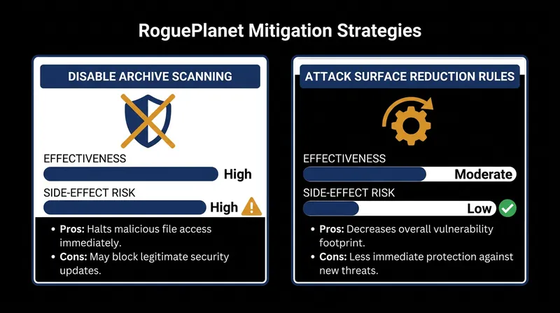 Enterprise administrators must weigh the risks of disabling archive scanning against the threat of the zero-day exploit.